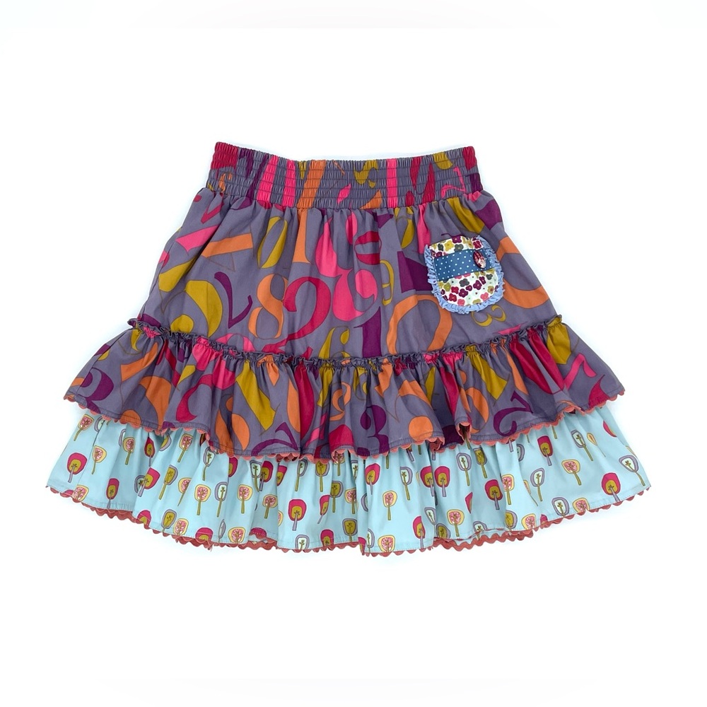 EUC Matilda Jane Character Counts Tiered Ruffle Skirt, School, Count On Me, 10